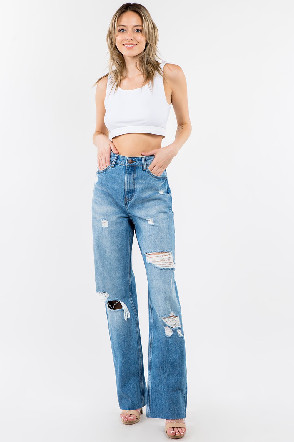 High Rise Wide Leg Jeans