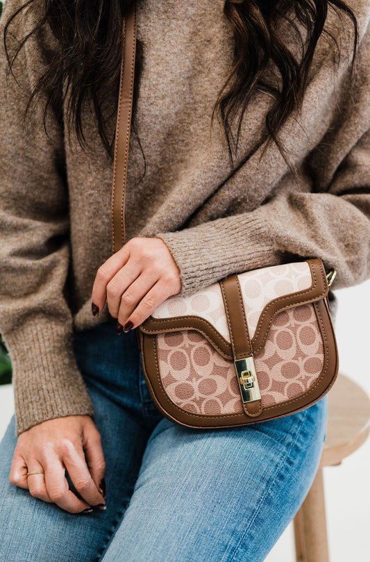 Afton Two Tone Crossbody Adjustable Handbag