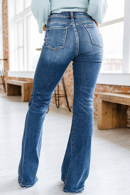 Light Blue Casual Distressed High Waist Jeans