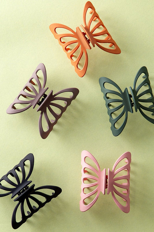 Butterfly Solid Matte Hair Claw Clip