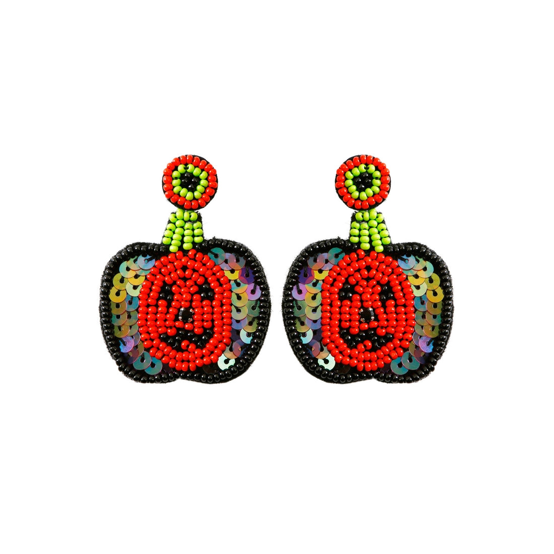 Halloween Pumpkin Sequin Earrings