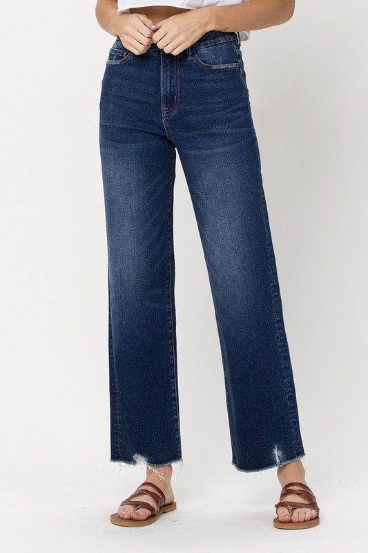 90's Super High Rise Slim Wide Leg Ankle Jeans