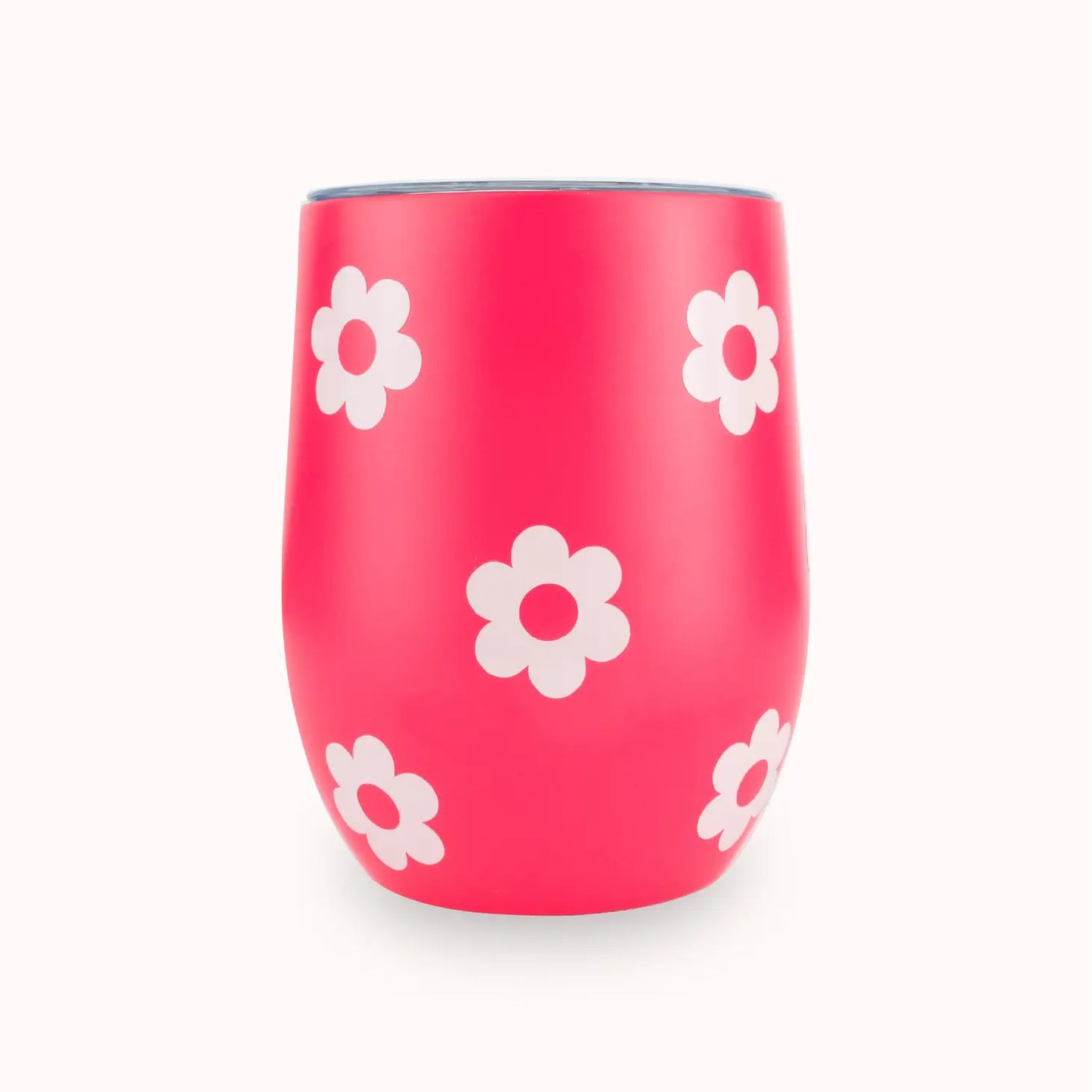 Wine Tumbler - Hot Pink Blush Flowers