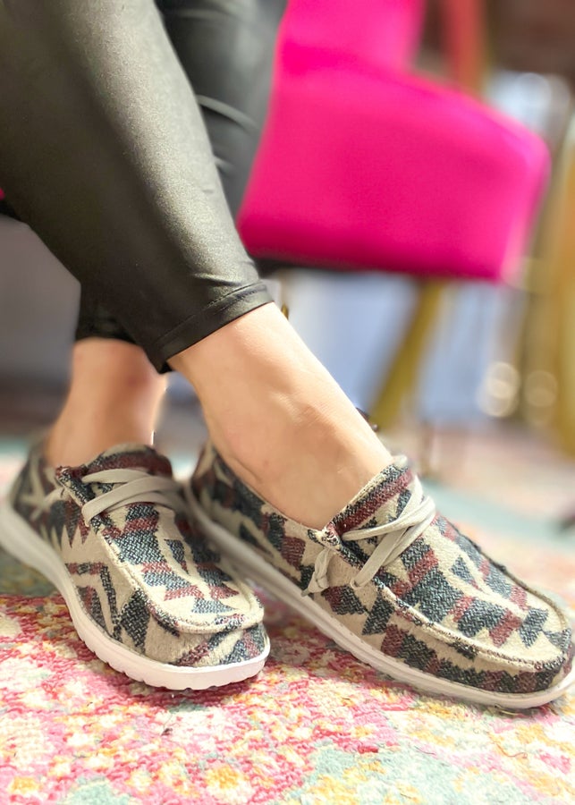 Gypsy Jazz Callie Navy Aztec Boat Shoes