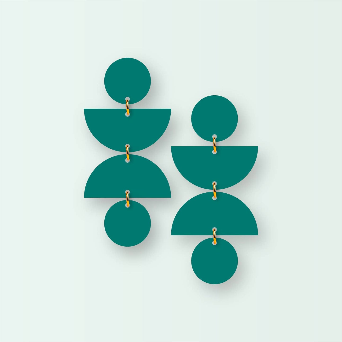 Large Geometric Teal Dangle Earrings | Olivia