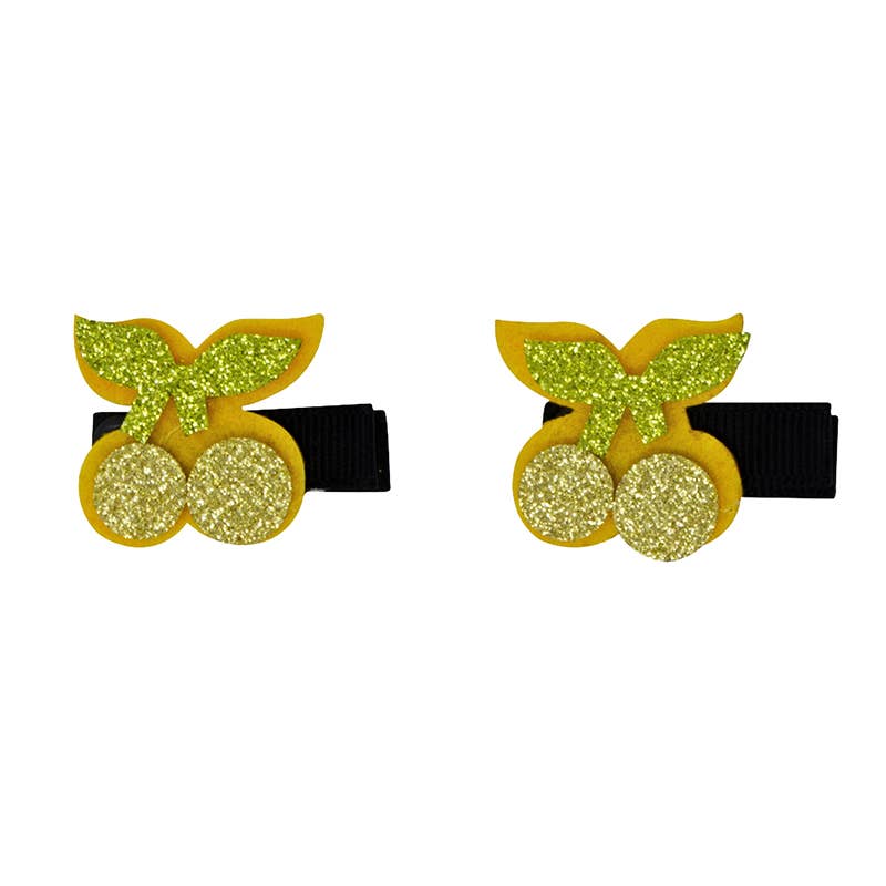 Children's Gold Cherries Hair Clip