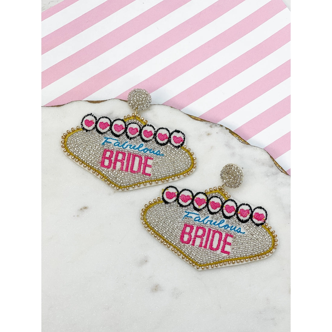 'Fabulous Bride' Vegas Beaded Dangle Earrings