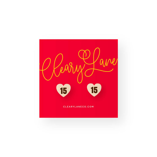 Kansas City Heart #15 Mahomes Stud Earrings