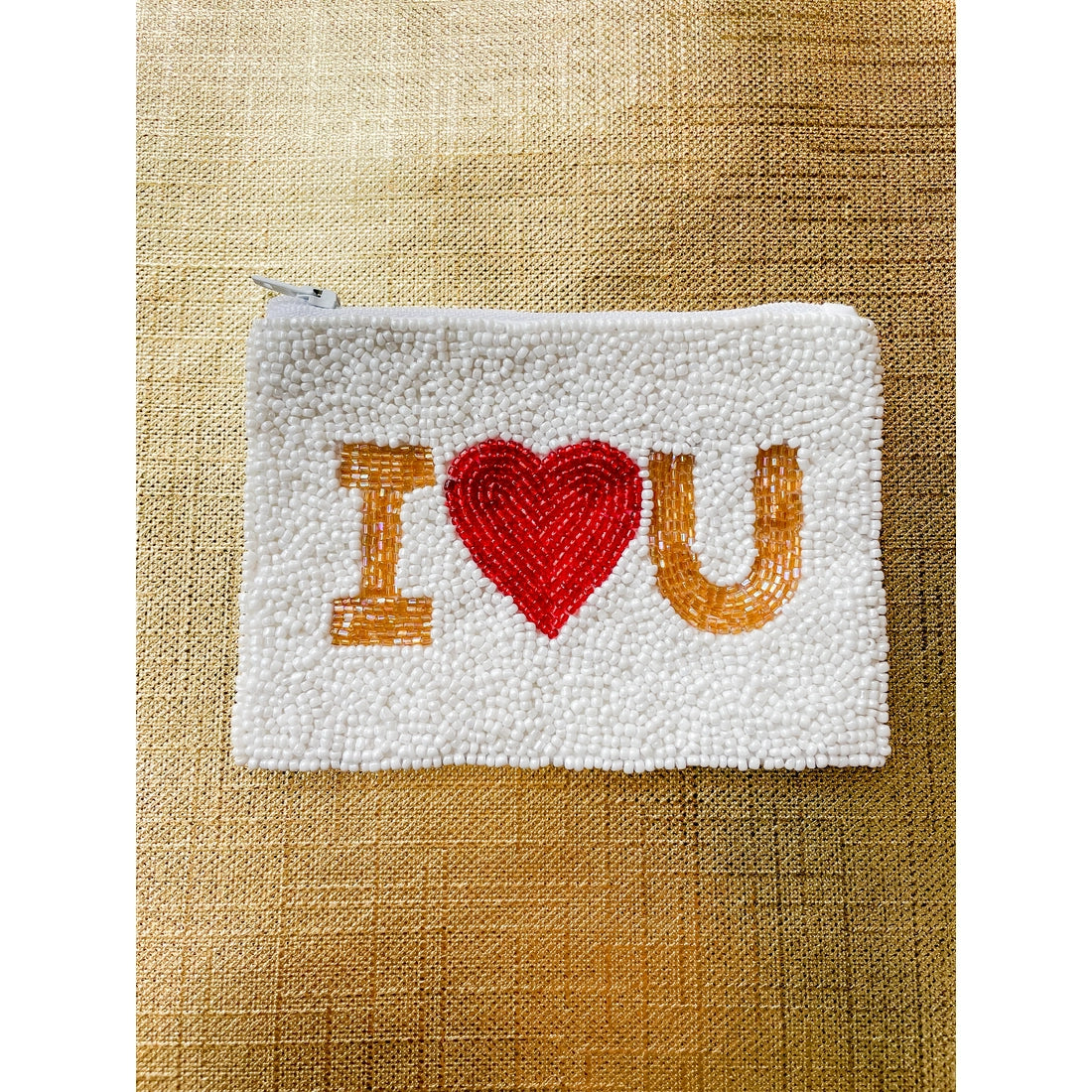 I Heart You Beaded Coin Purse