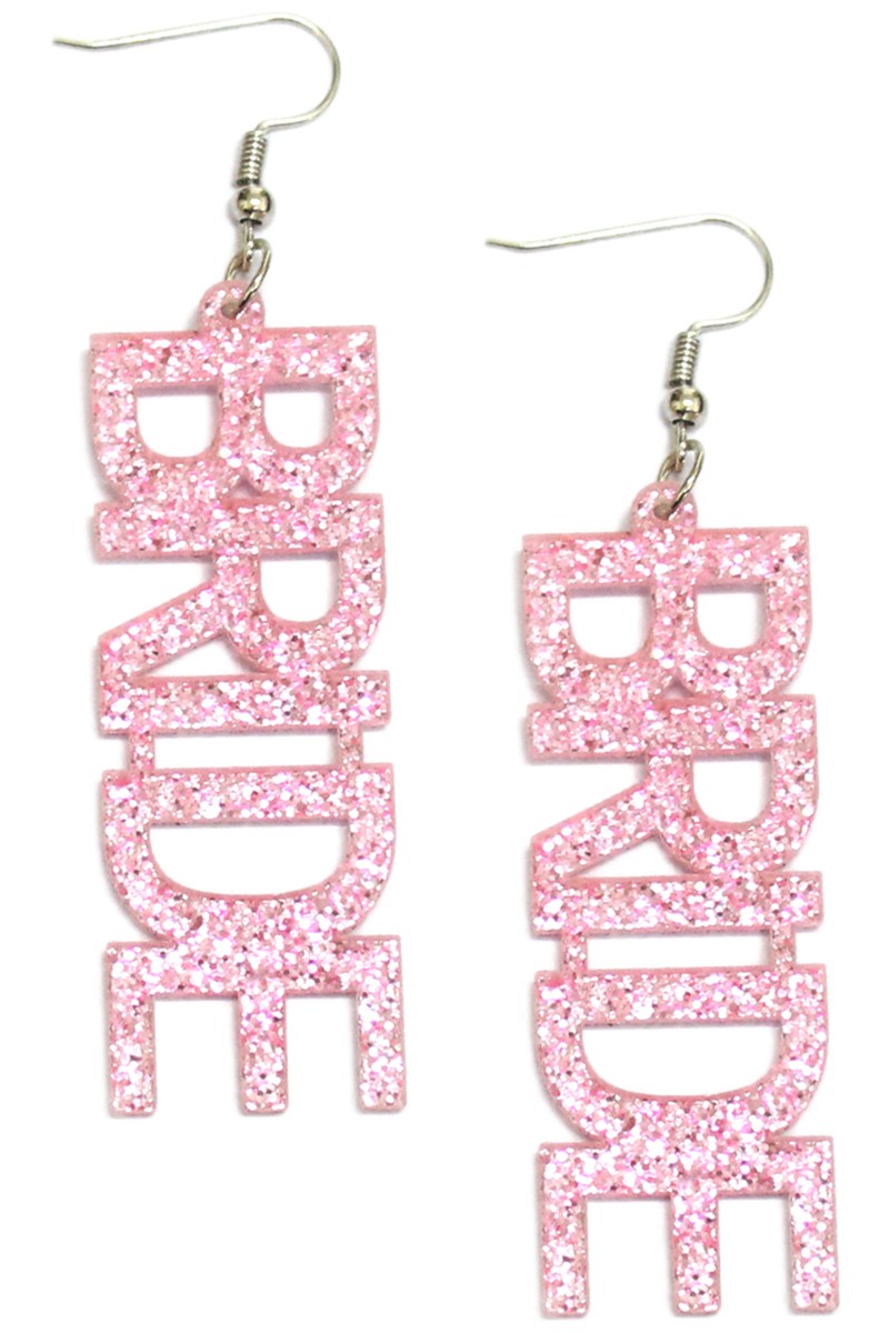 Bride Dangle Earrings - Pink