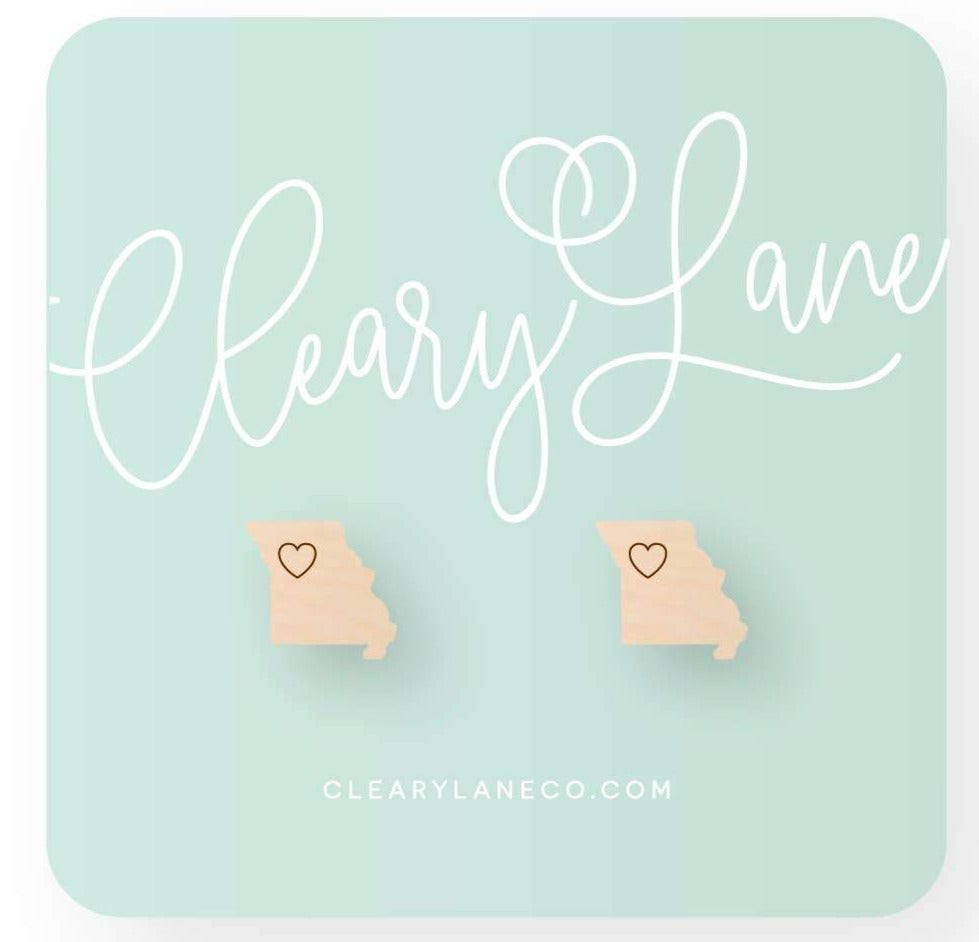 Missouri Heart Stud Earrings