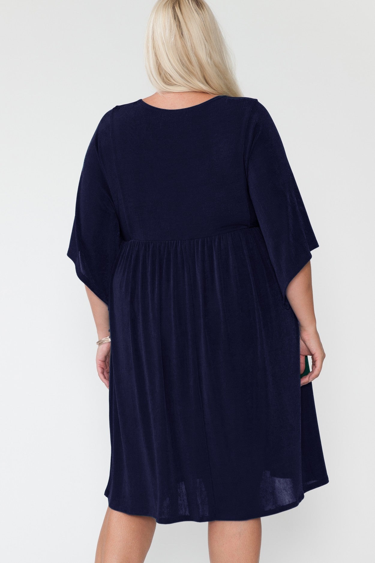 Curvy Girl Ruched Dolman Midi Dress