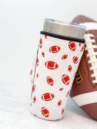 Insulated Cold Cup Sleeve with Handle - Football