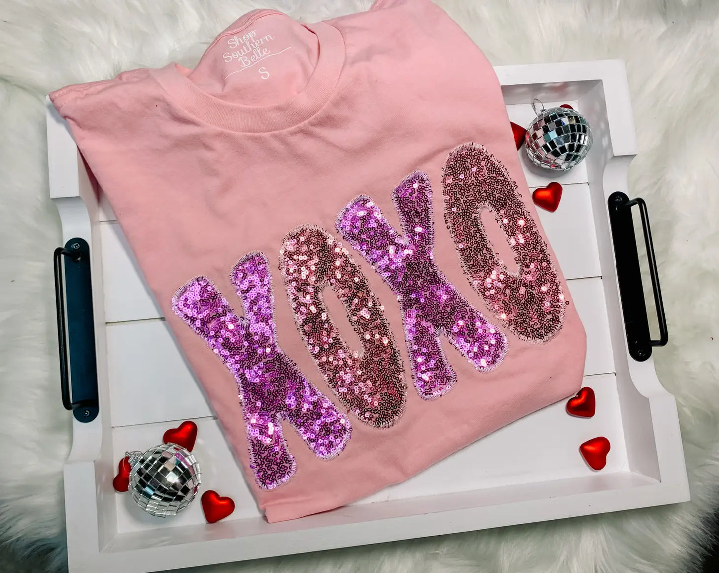 Valentine XOXO Embroidered Short Sleeve