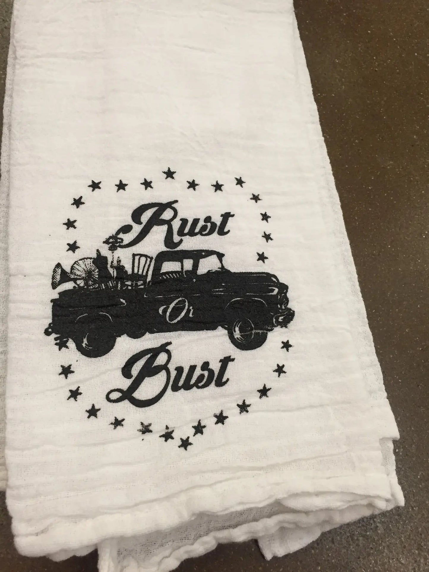 Rust or Bust Truck Kitchen Towel