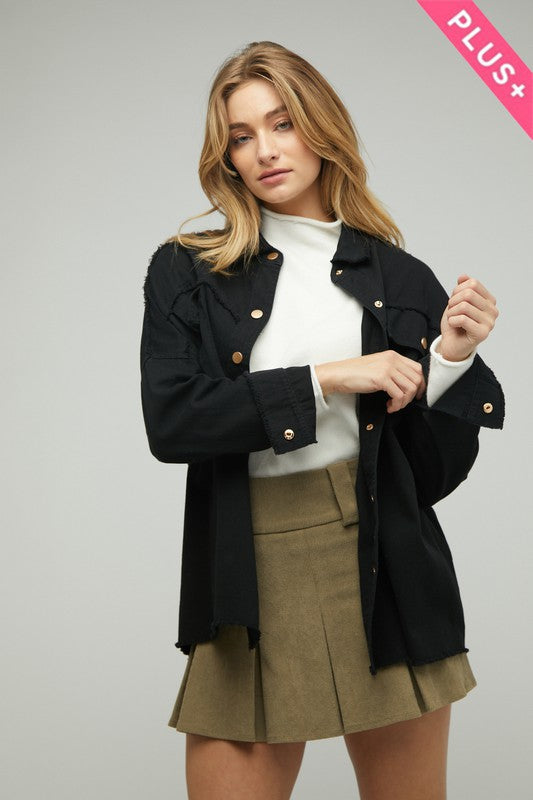 Curvy Girl Sequin Rock & Roll Button Down Jacket