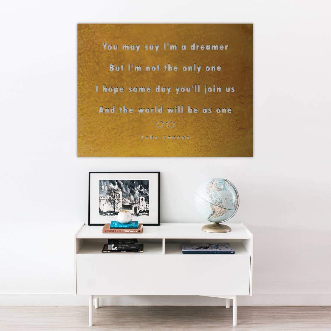 Wall Art Rust Finish -You May Say I'm a Dreamer - John Lennon