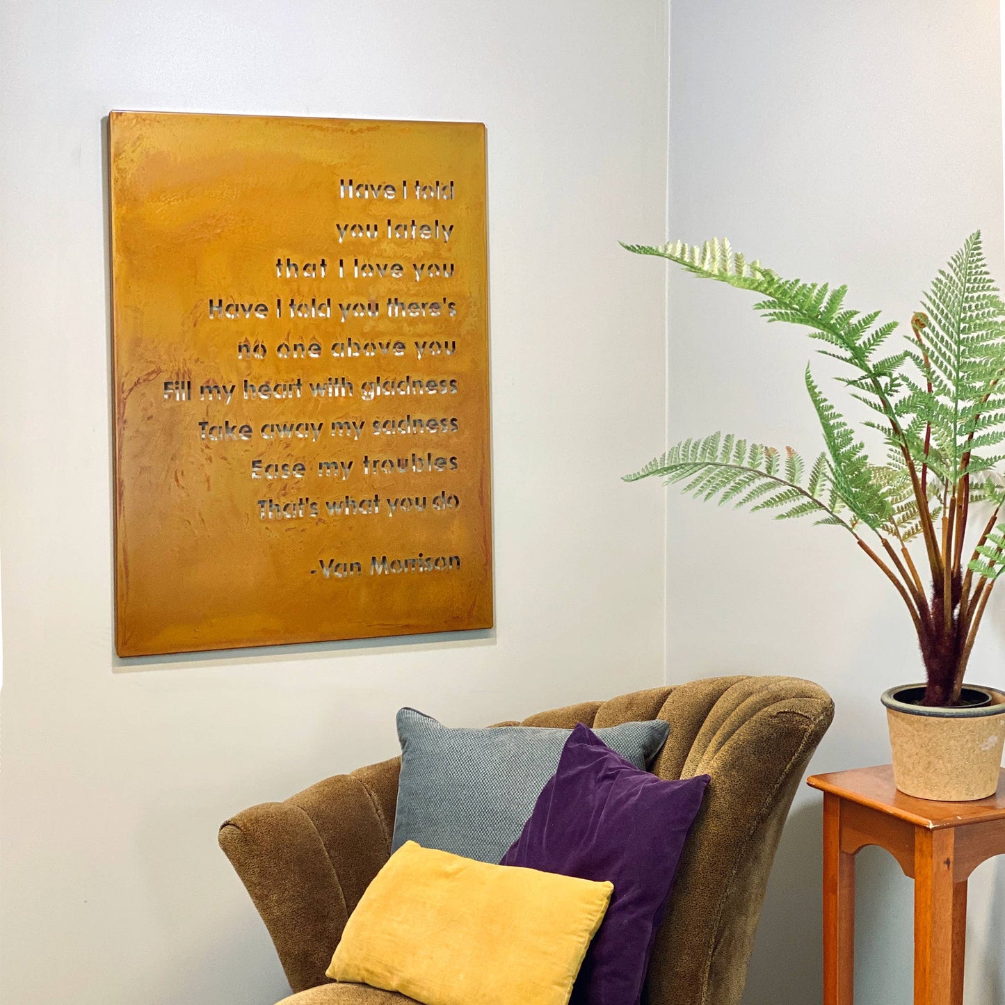 Wall Art Rust Finish - Have I Told You Lately -Van Morrison