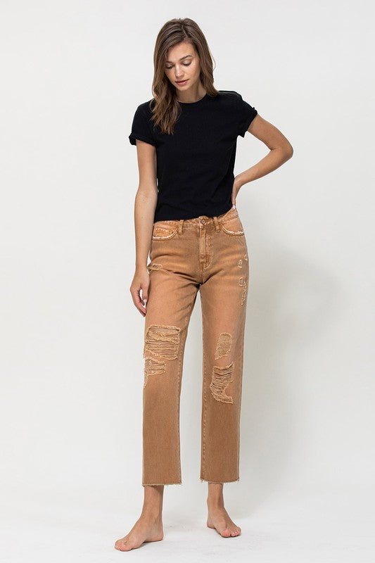 Vervet High Rise Straight Crop Jeans