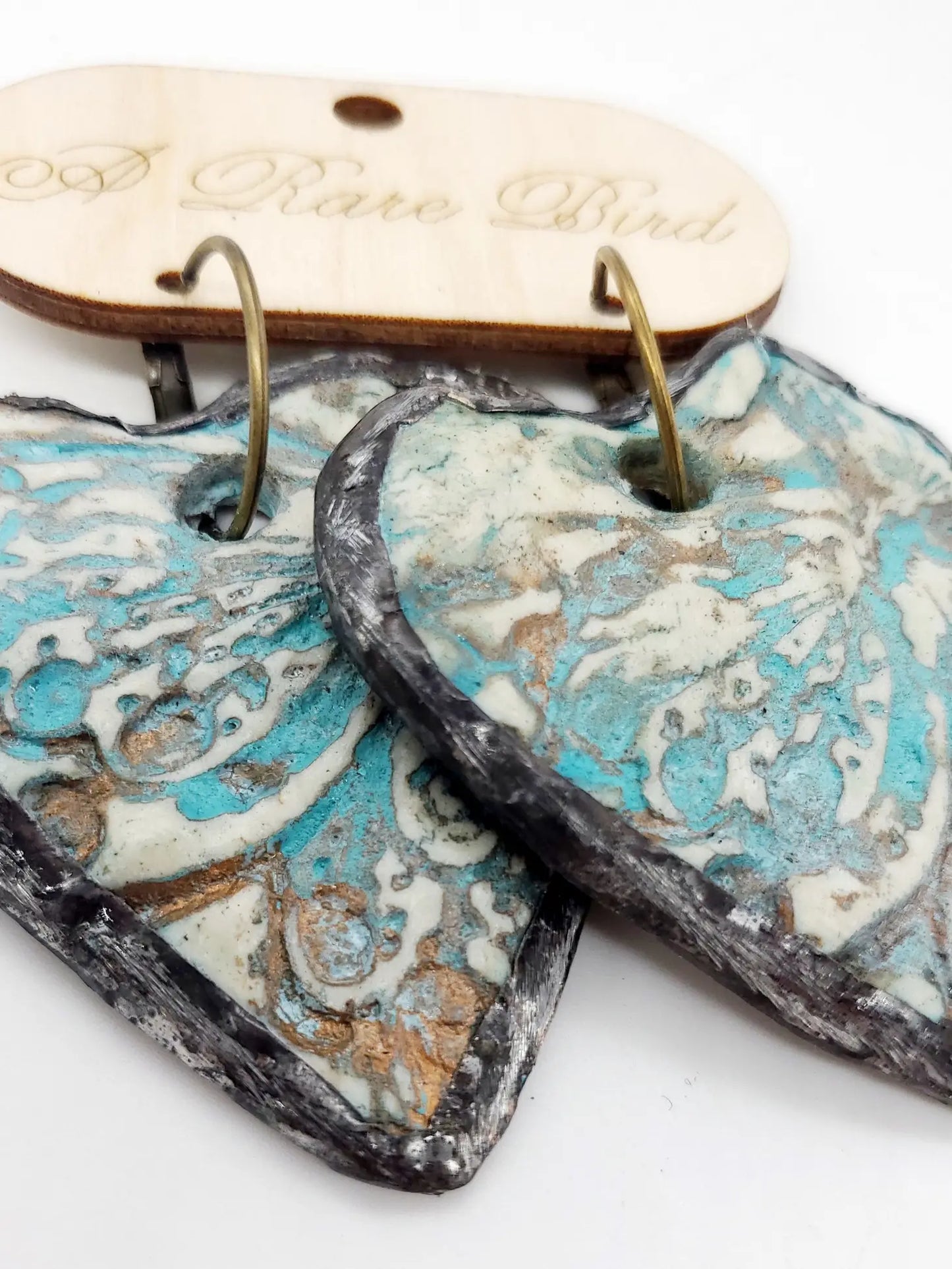 Hand-Carved Soldered Heart Earrings