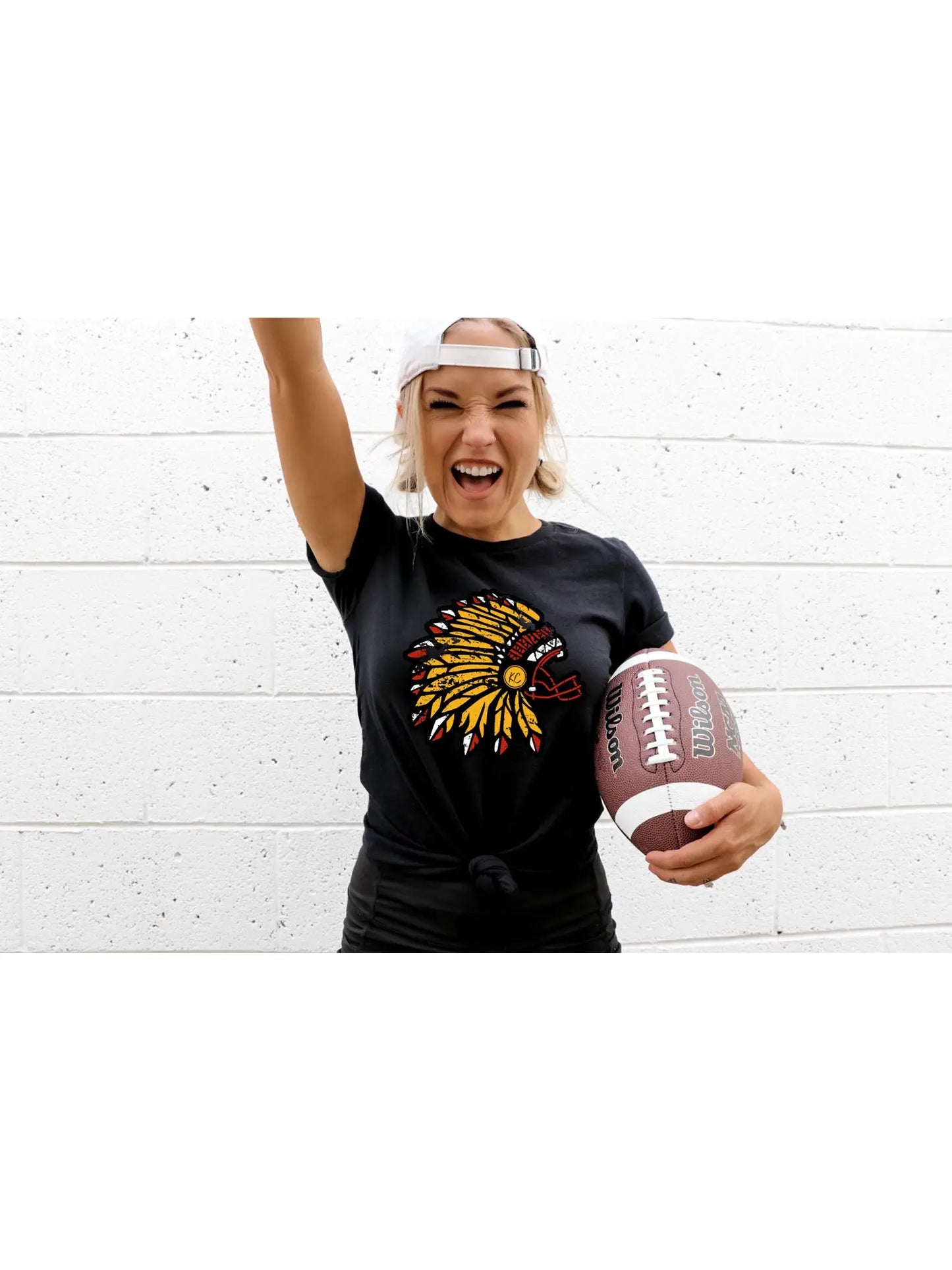 Kansas City Helmet Headdress Tee - Black