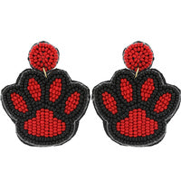 Paw Print Seed Bead Earrings