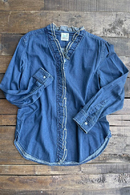 Jaded Gypsy Cutting Edge Top - Dark Wash