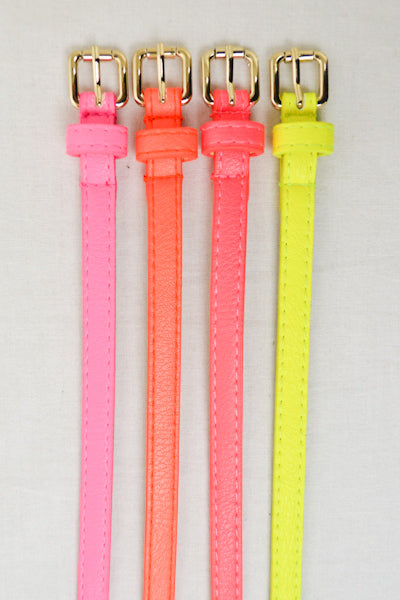 Matte Neon Skinny Belt