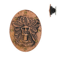 Native American Chief Western Phone Grip - Copper