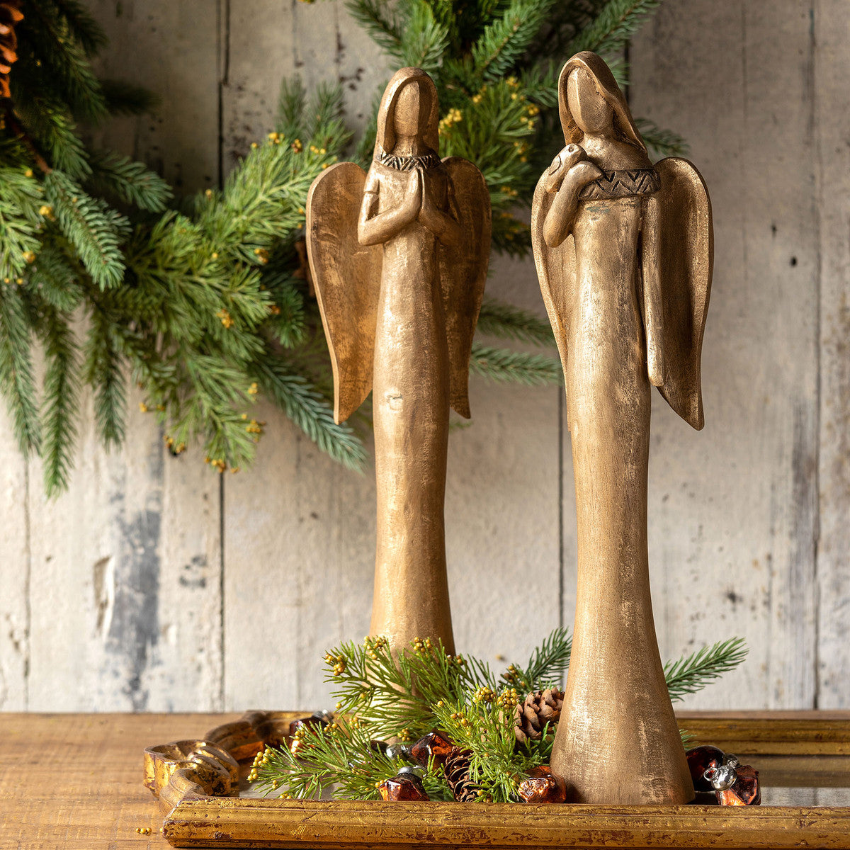 Carved Wood Stylized Angel