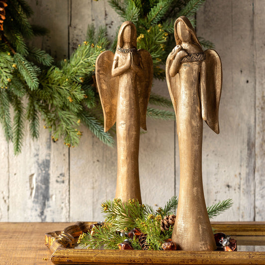 Carved Wood Stylized Angel