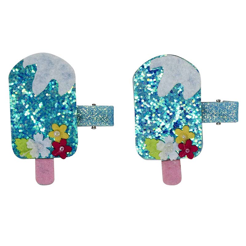 Children's Blue Popsicles Hair Clip