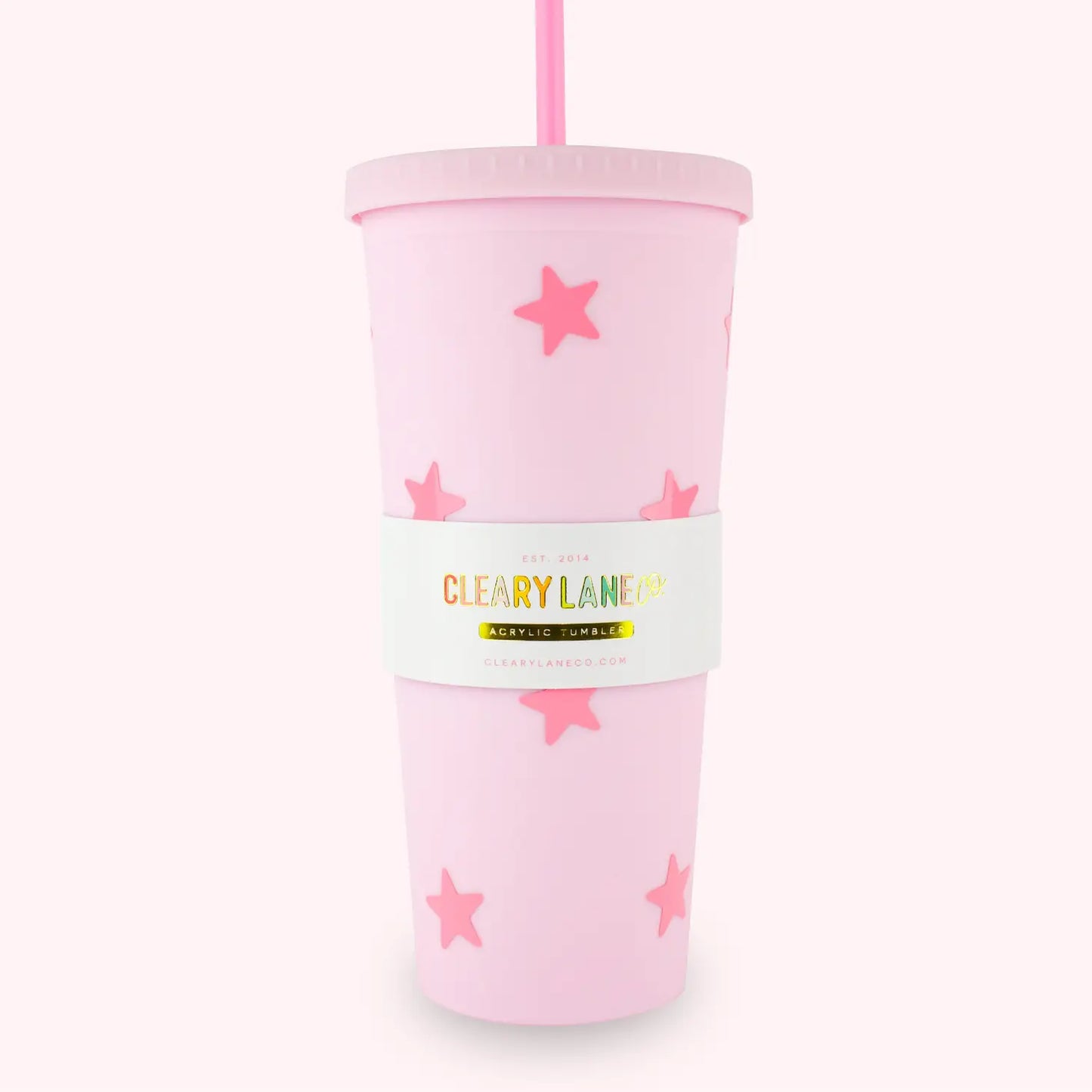 24 oz Matte Tumbler Cup - Blush Stars