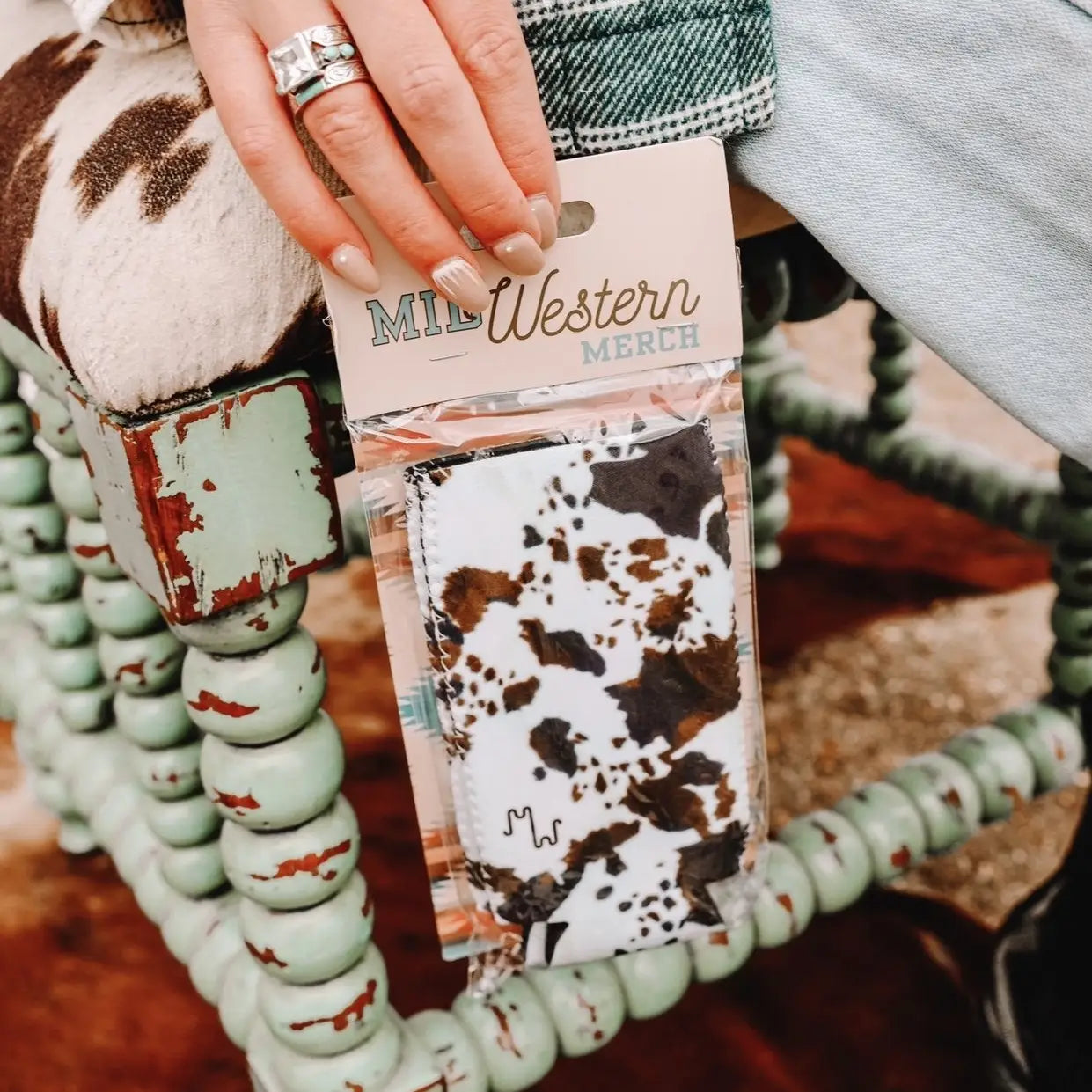 Brown Cowhide Print Tall Koozie 2-Pack