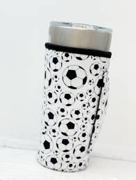 Insulated Cold Cup Sleeve with Handle - Soccer