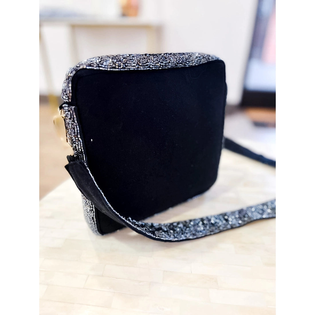 Tiger Beaded Crossbody Bag