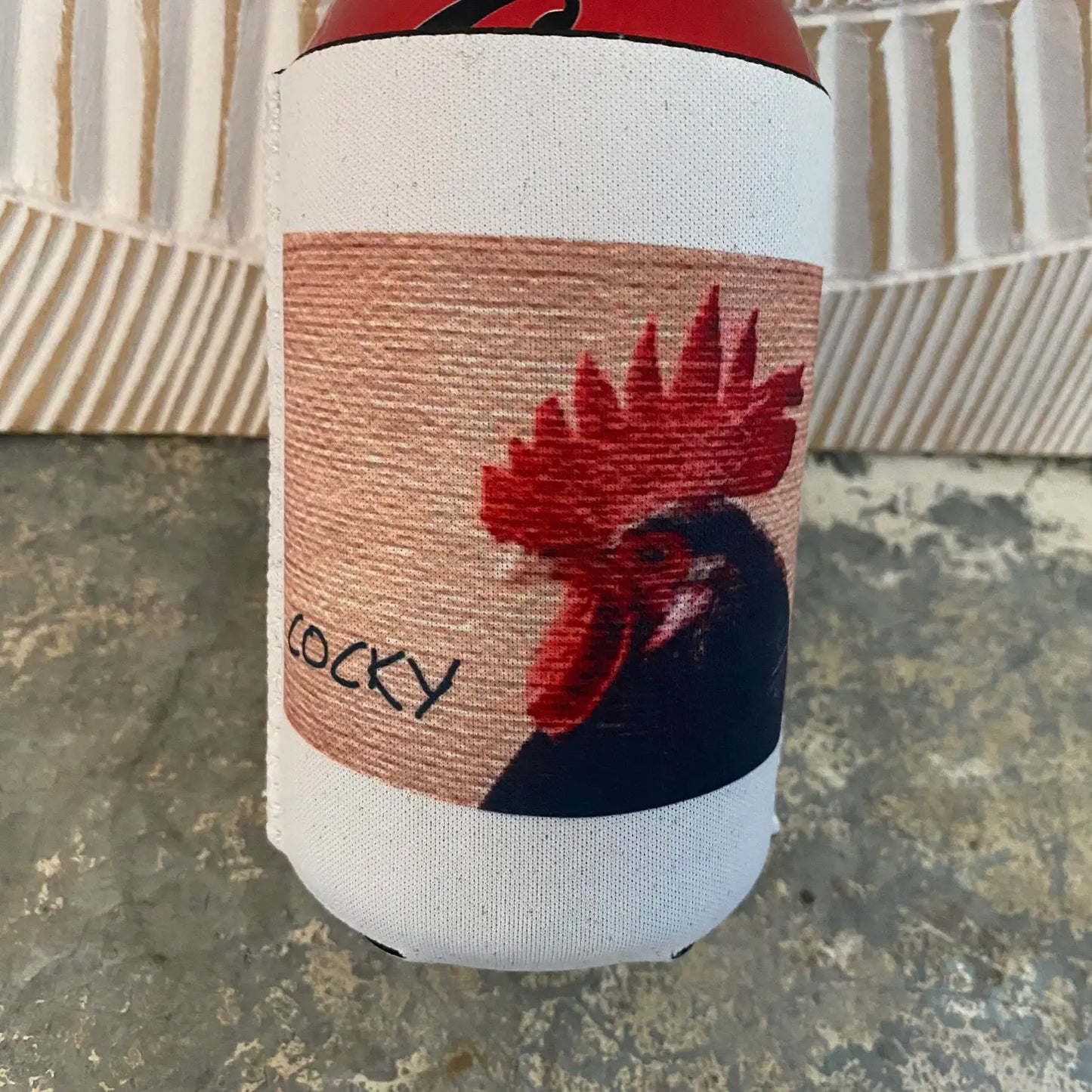 "Cocky" Rooster Neoprene Can Sleeve