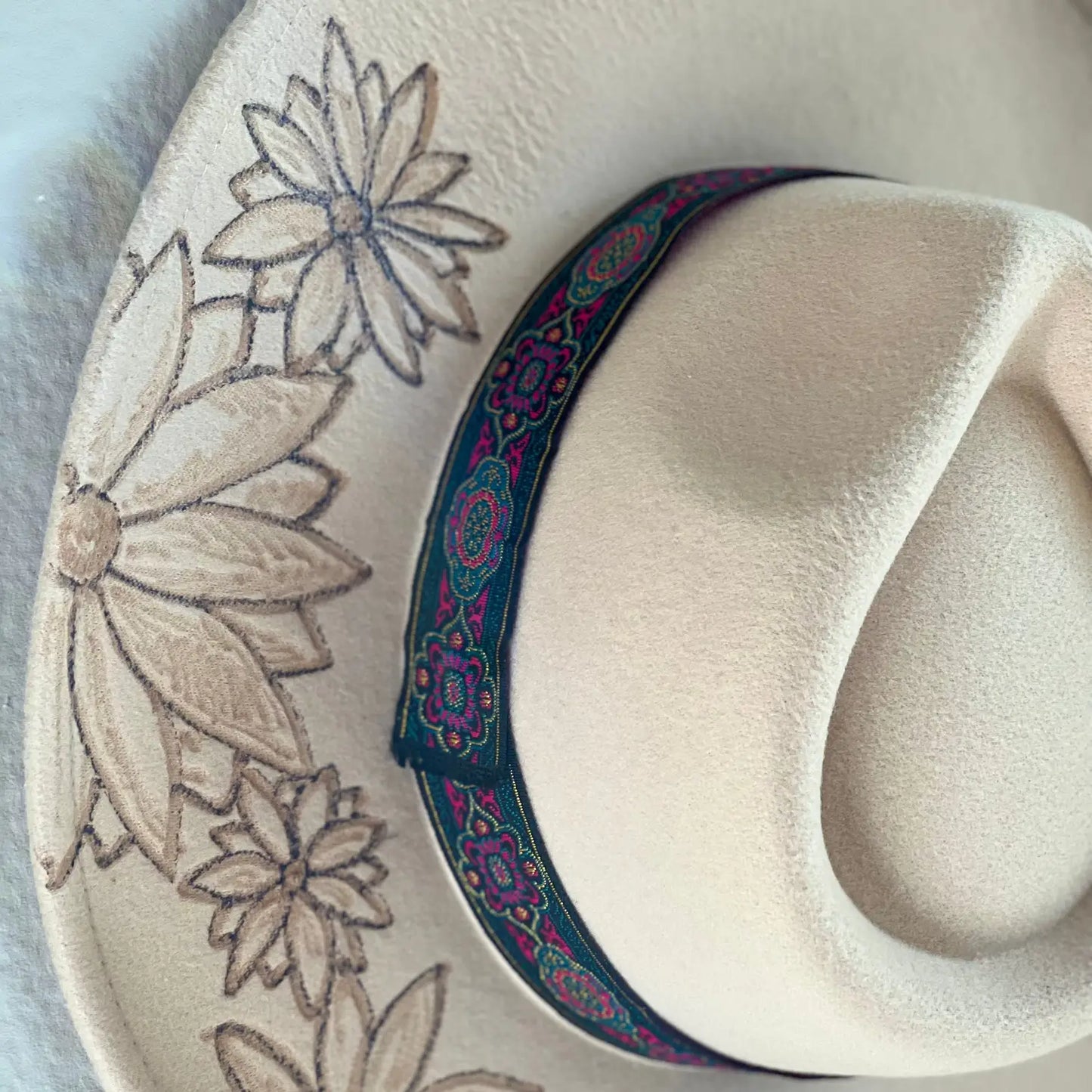 Sunflower Baby Custom Burned Rancher Hat