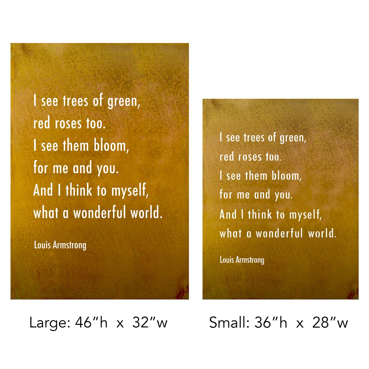 Wall Art Burnt Finish - Wonderful World- Louis Armstrong