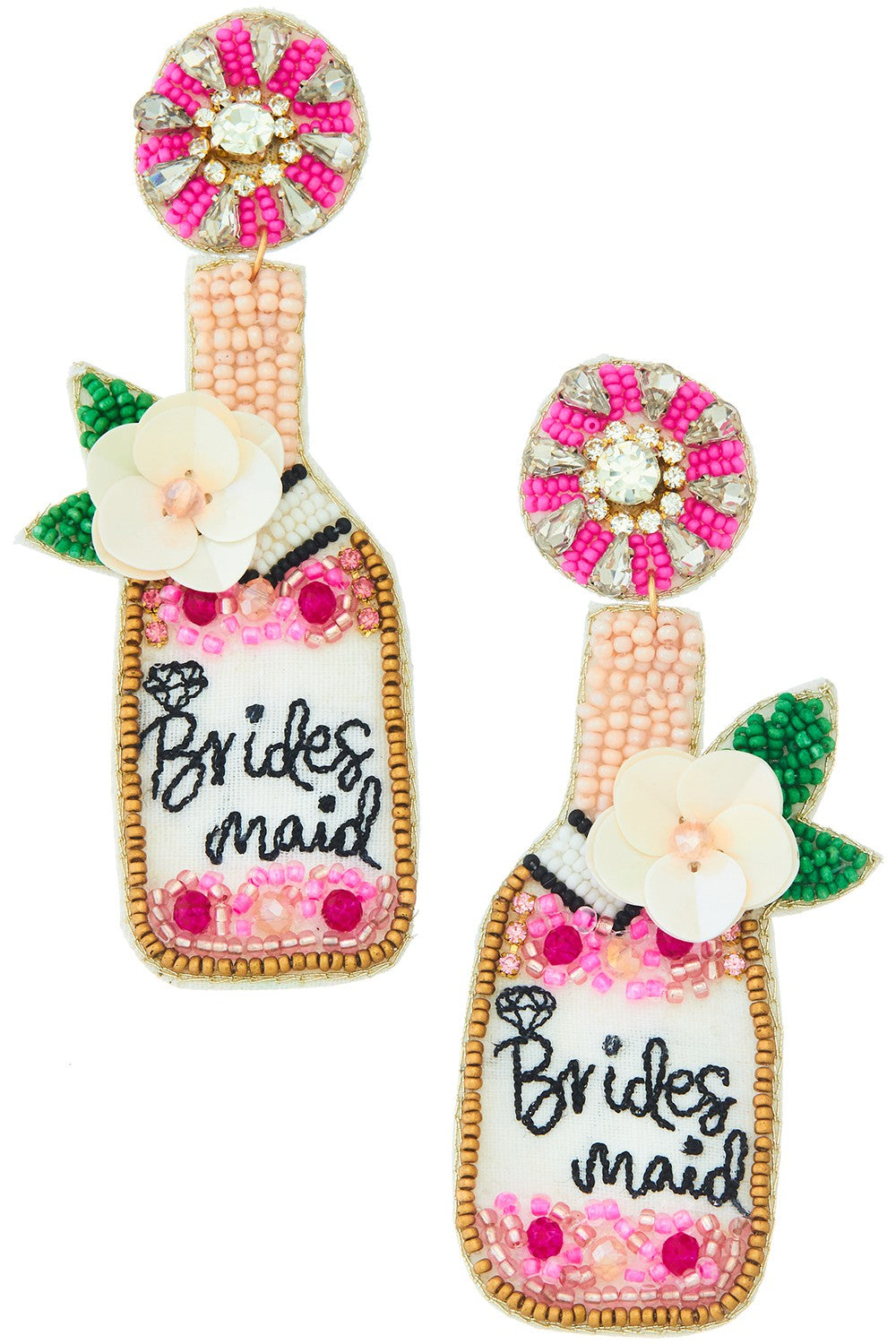 Brides Maid Beaded Bottle Earrings