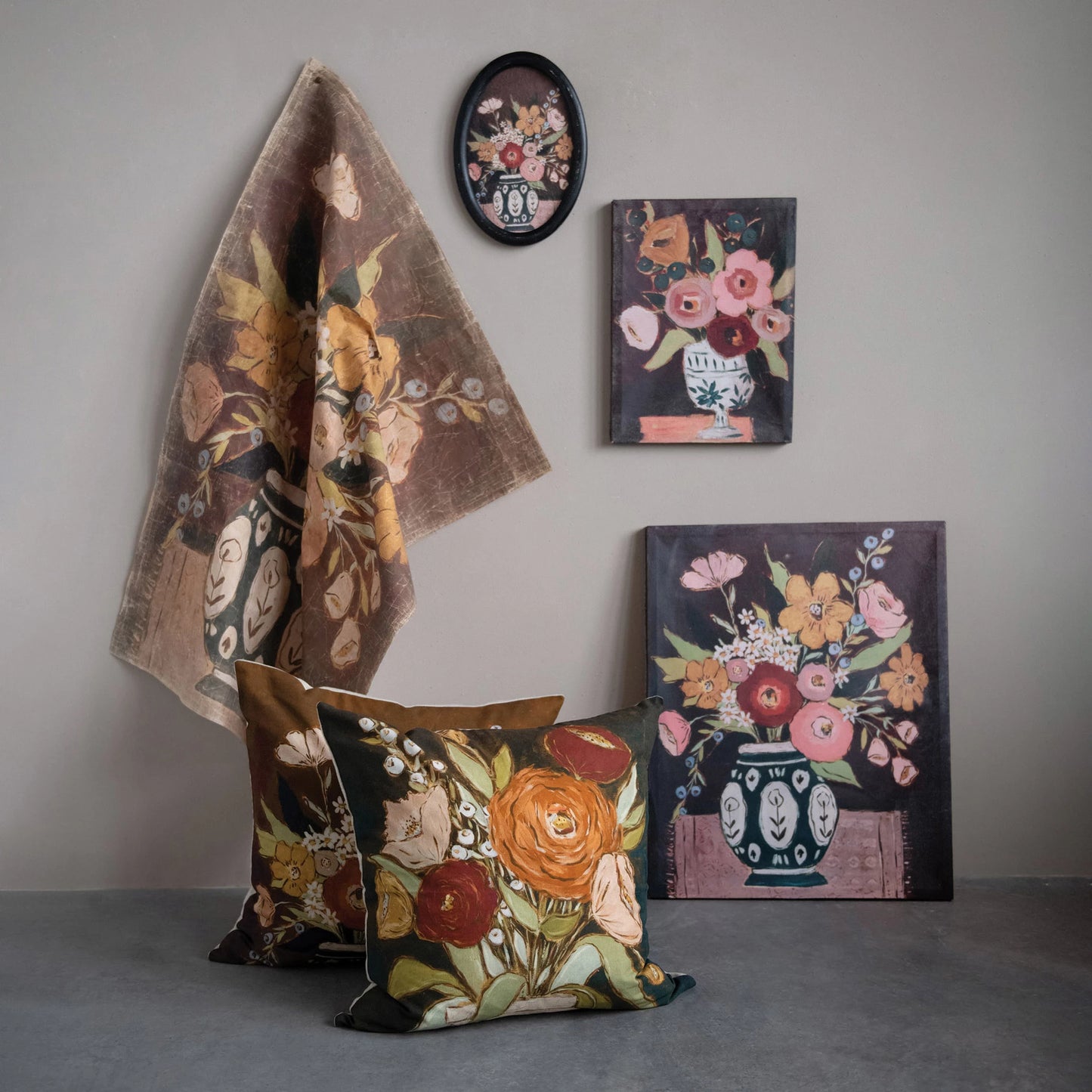 Wall Decor with Flowers in Vase