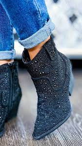 Kady Very G Sparkly Ankle Booties - Black