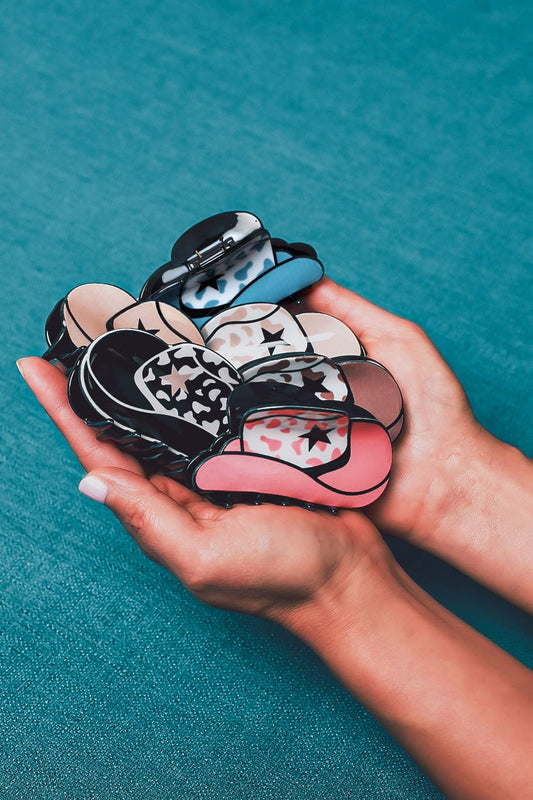Western Cowboy Hat Leopard Print Hair Clip