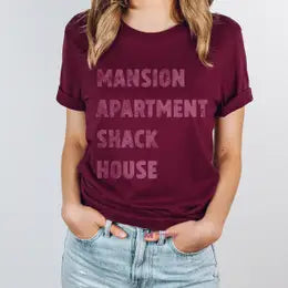 Mansion Apartment Shack House 90s MASH Tee