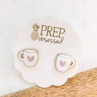 Signature Enamel Stud Earrings - Hug in Mug