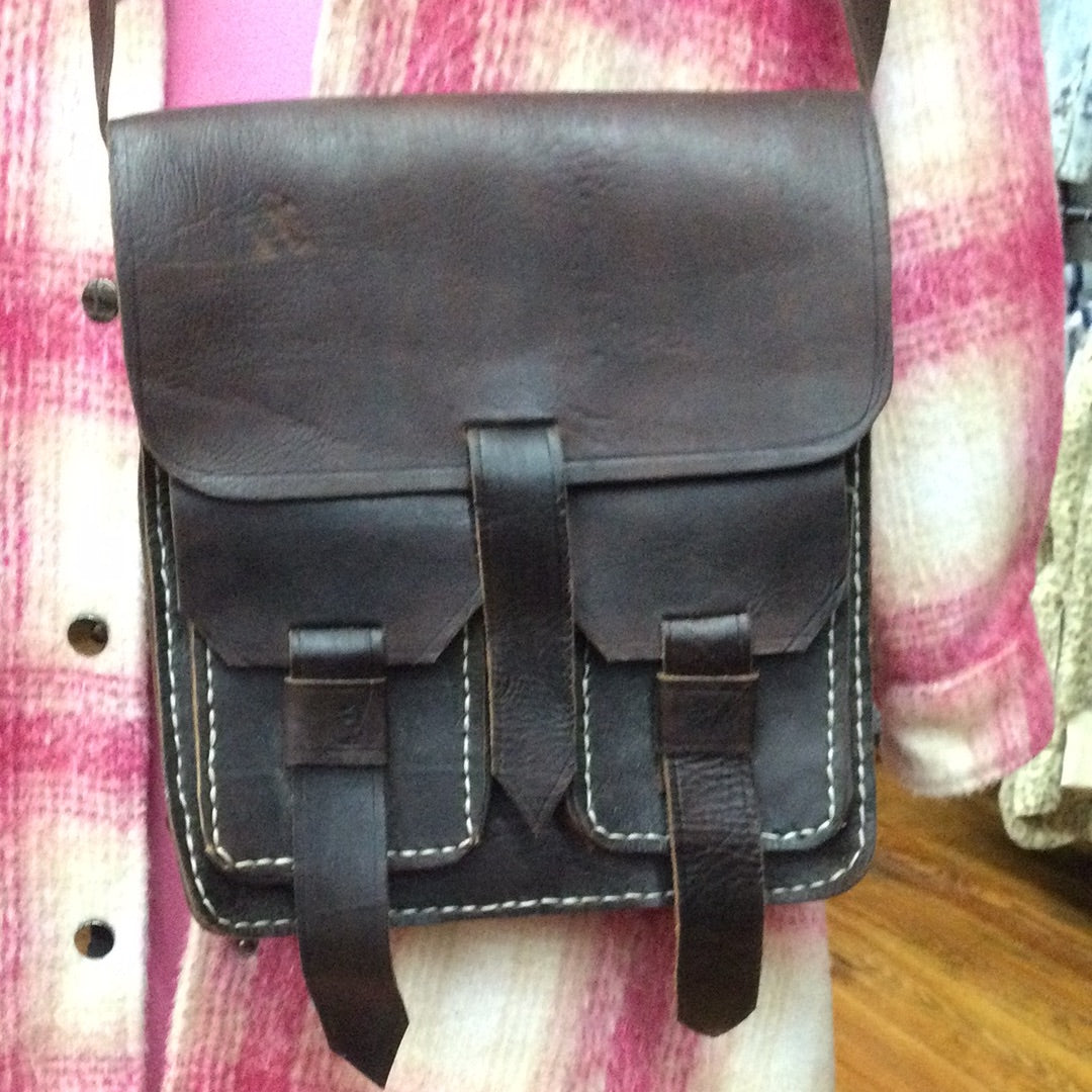 Front Flap Shoulder Bag W/Front Pockets