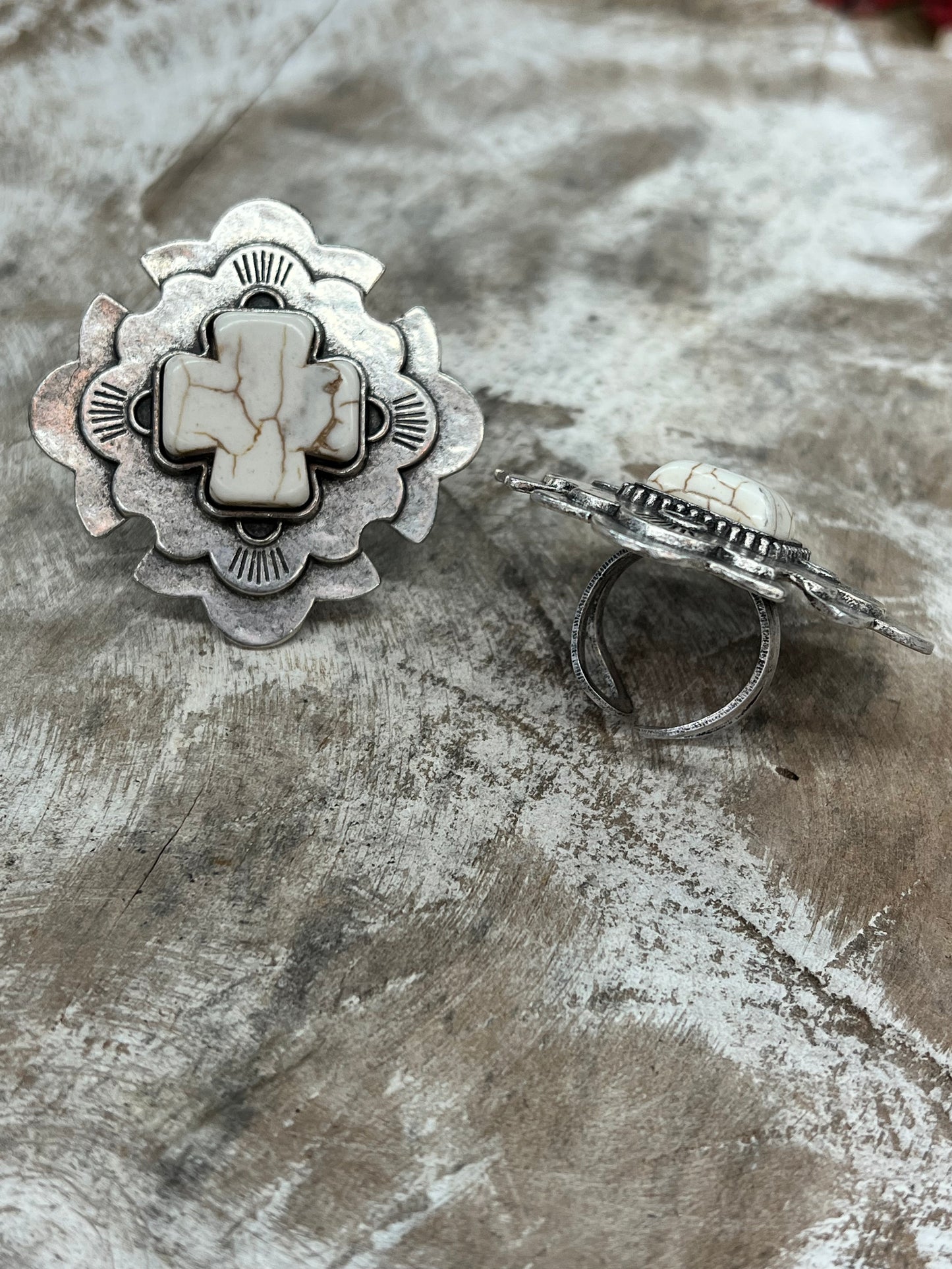 Metal Stone Adjustable Ring