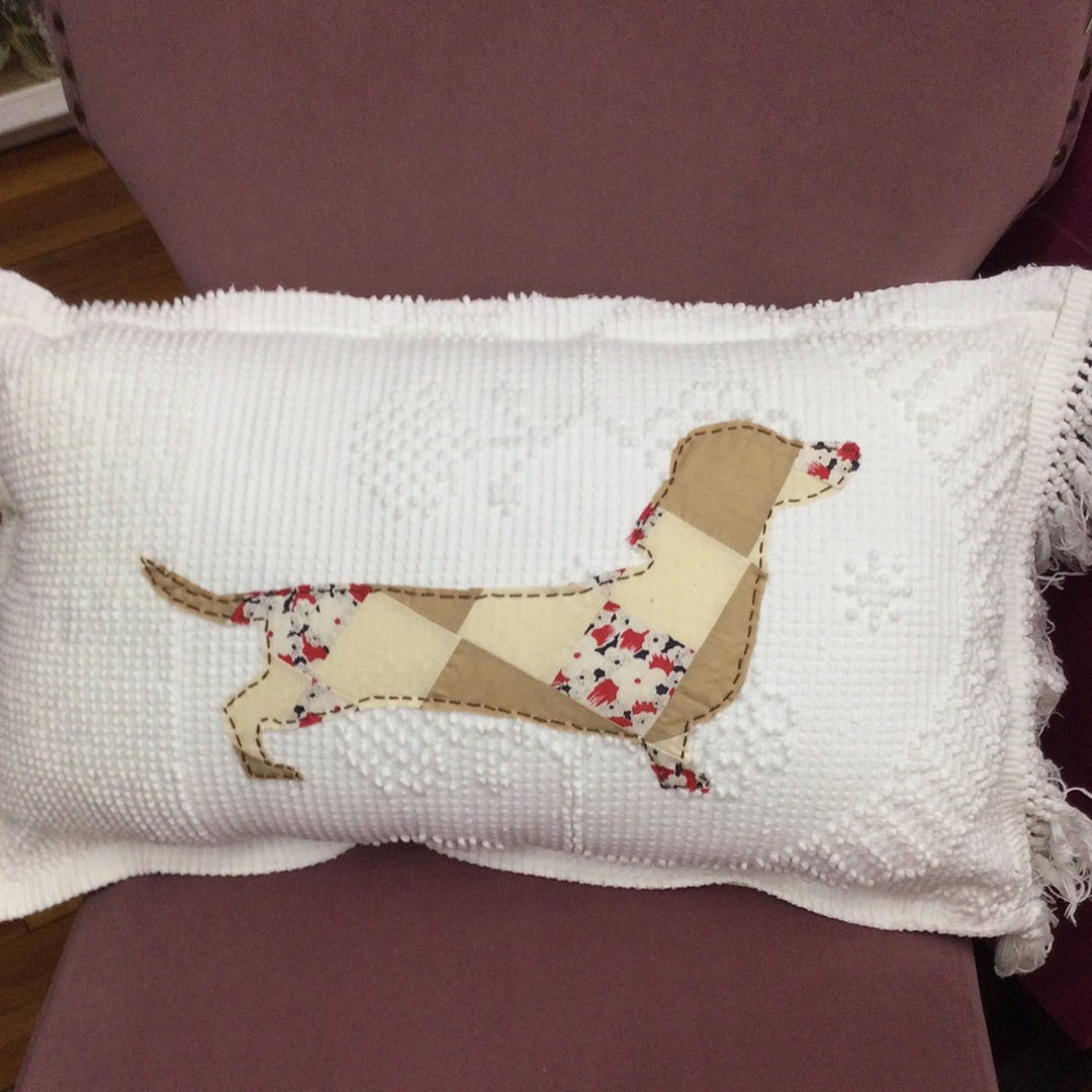 Weiner Dog Chenille Pillow