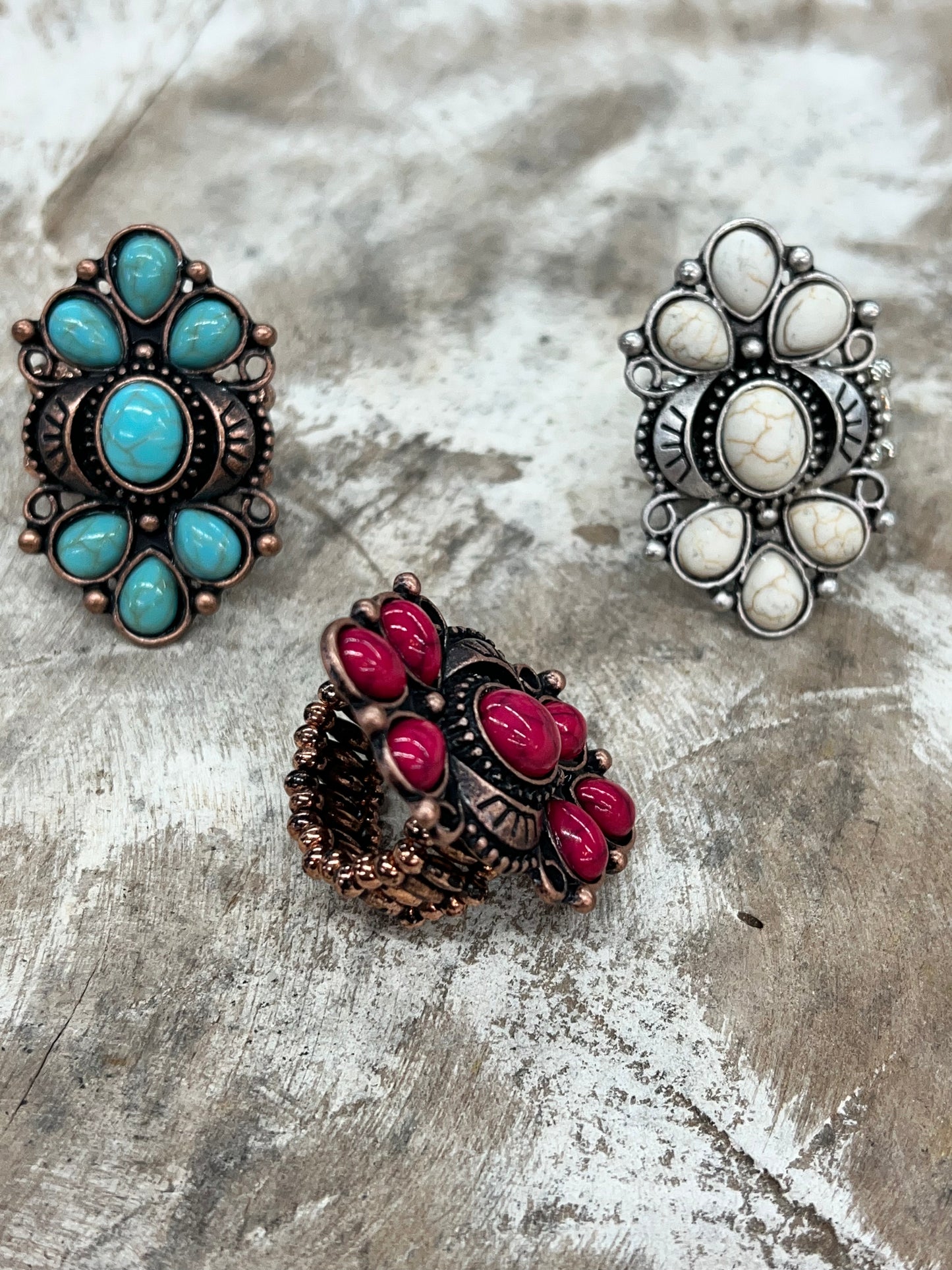 Western Semi Stone Cuff Ring