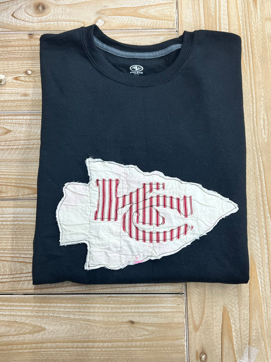 Stitched KC Arrowhead Sweatshirt - Black
